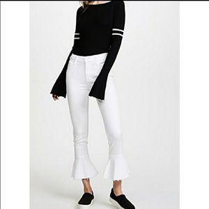 Mother The Cha Cha Frayed Crop Flare Jean